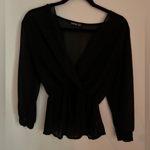 Peplum Black Top - Picture 2 of 4